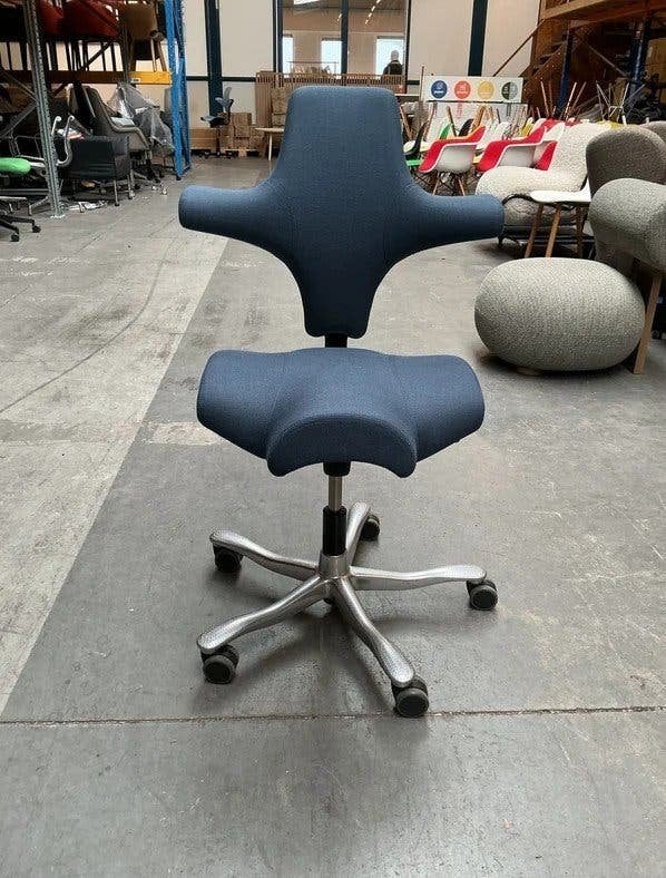 HAG Capisco 8106 Bureaustoel |Zithoogte 45-59cm|Blauw|Chroom, Gebruikt, -, Blauw, -