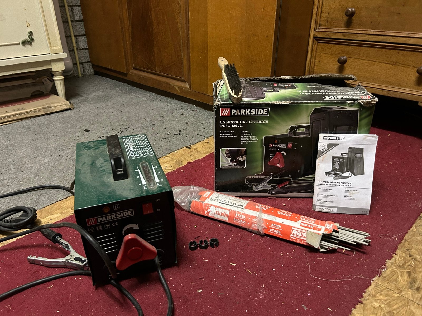 Parkside Elektrische Lasapparaat PESG 120 A1, Ophalen of Verzenden, Gebruikt, Minder dan 150 ampère, Elektroden