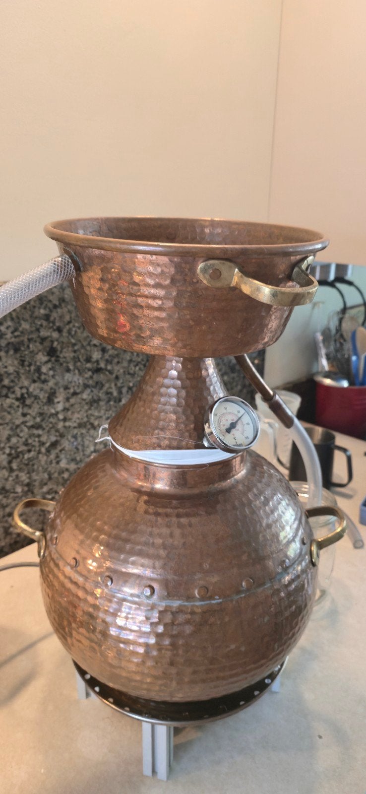 Koperen Alquitara 10 Liter - Complete Distilleerketel, Hobby en Vrije tijd, Ophalen, Gebruikt