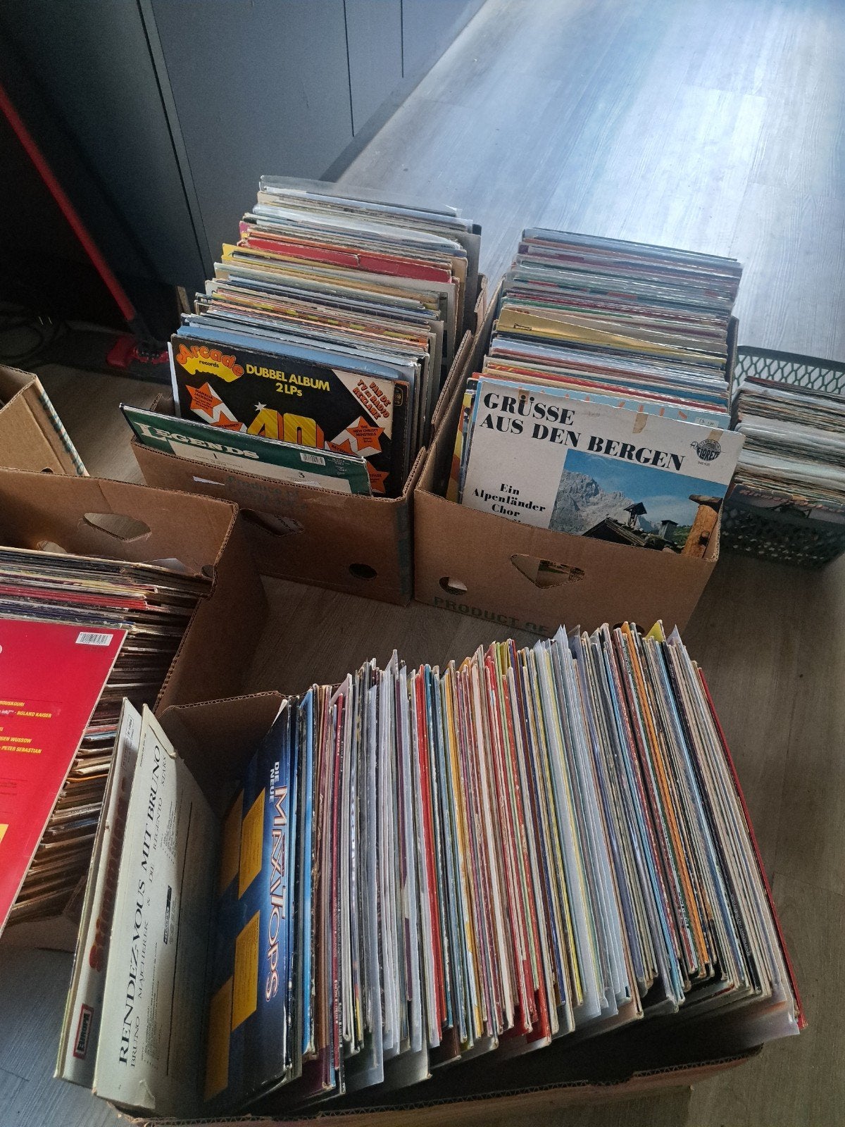 Partij singles en LP's, Cd's en Dvd's, Vinyl | Verzamelalbums, Ophalen, Gebruikt, Overige formaten