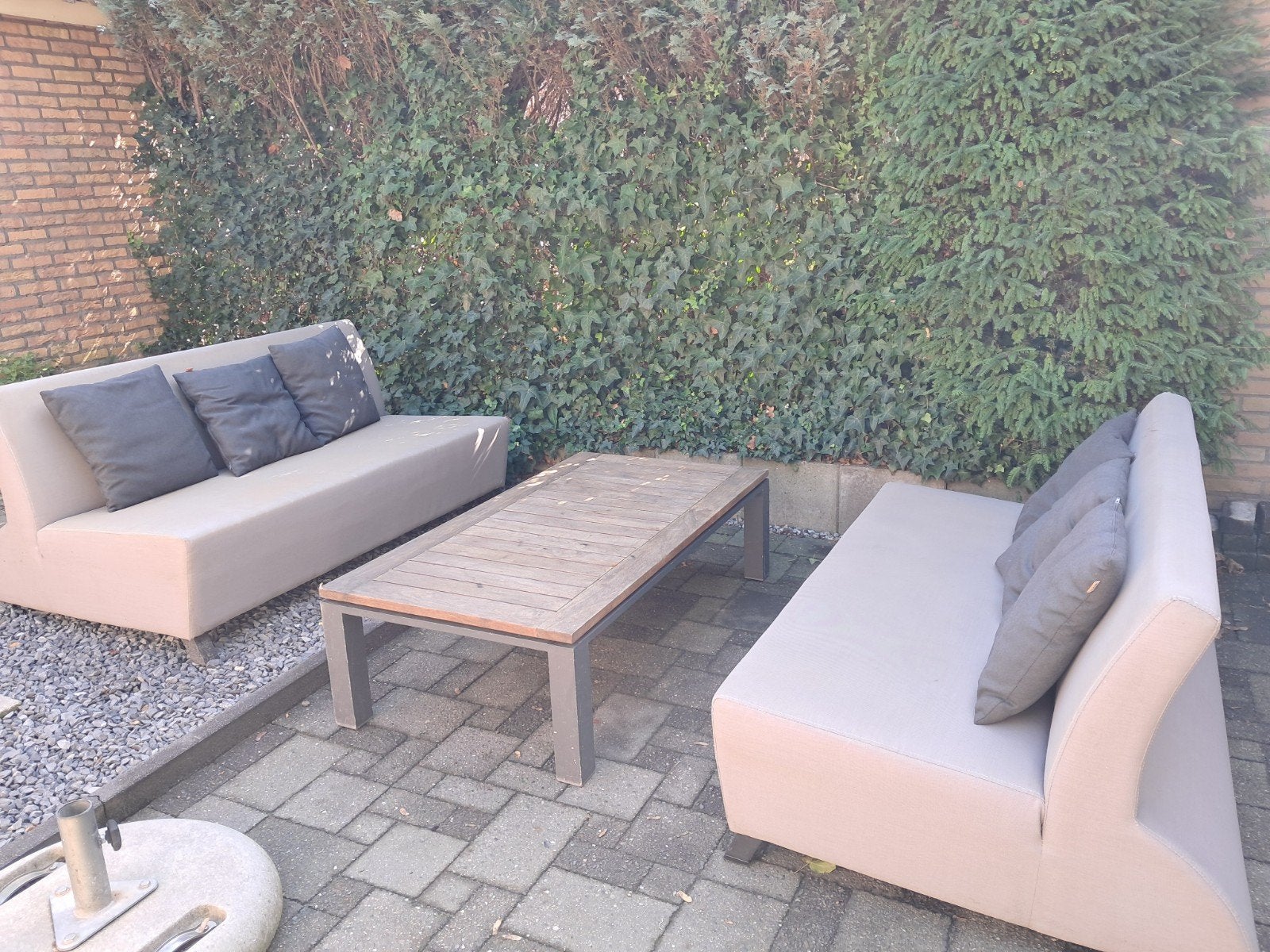 life all weather loungebank banken set met tuintafel, Ophalen, Gebruikt, 6 zitplaatsen, Aluminium