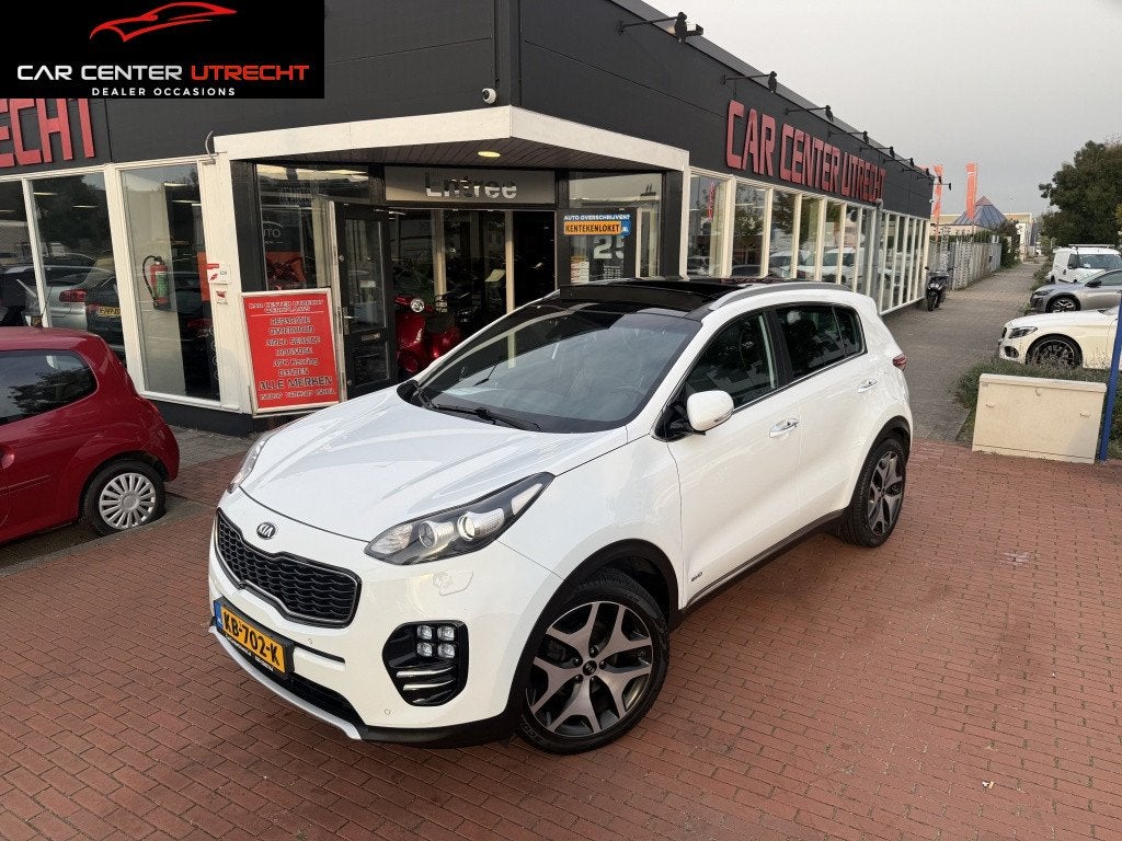 Kia Sportage 1.6 T-GDI 4WD GT Line PlusLine vol opties, Auto's, Gebruikt, 4 cilinders, Wit, Leder