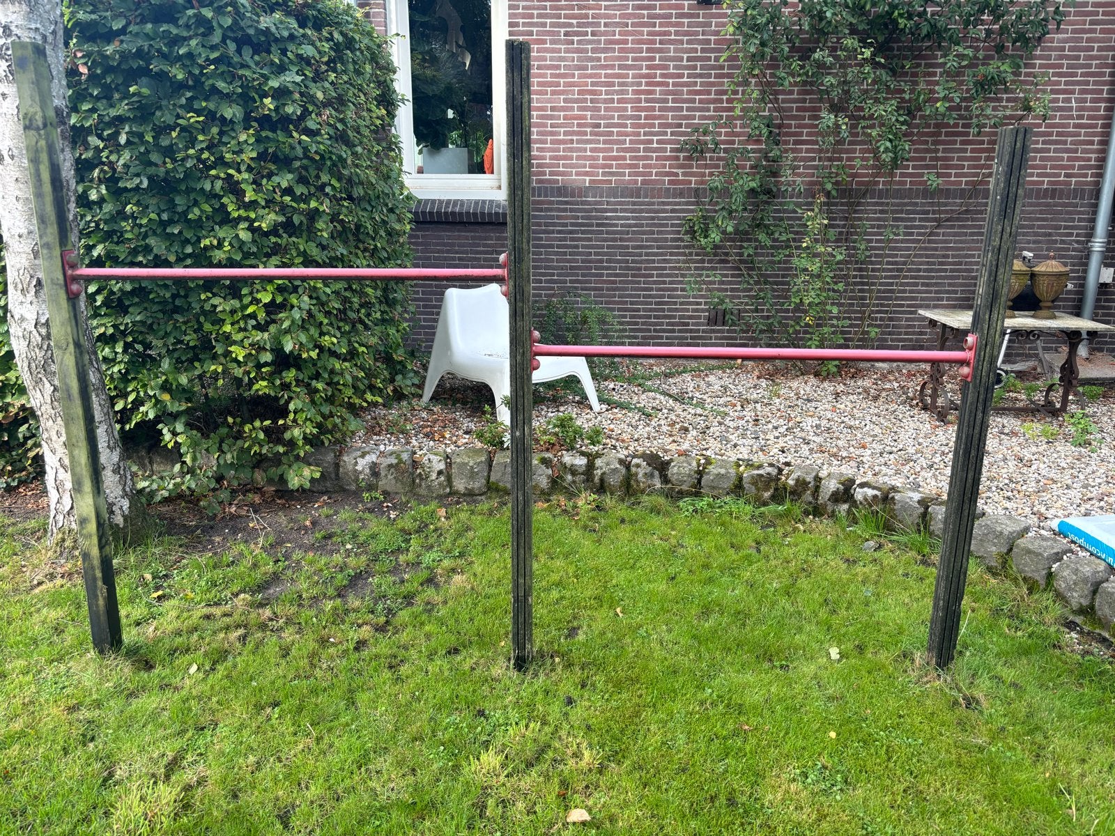 Rekstok - Klimrek onderdelen -  houten palen en stangen, Ophalen, Gebruikt, Overige typen, Aanbouwonderdeel
