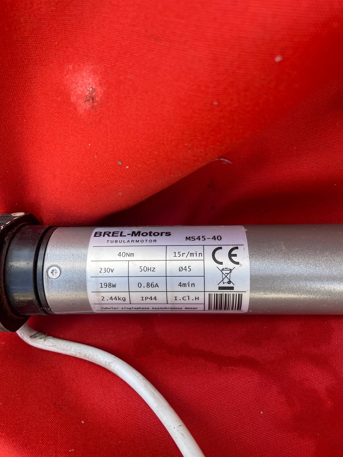 BREL MS45-40 buismotor 40 Nm voor zonnescherm - Getest, Ophalen of Verzenden, Gebruikt, Overige typen, Elektrisch