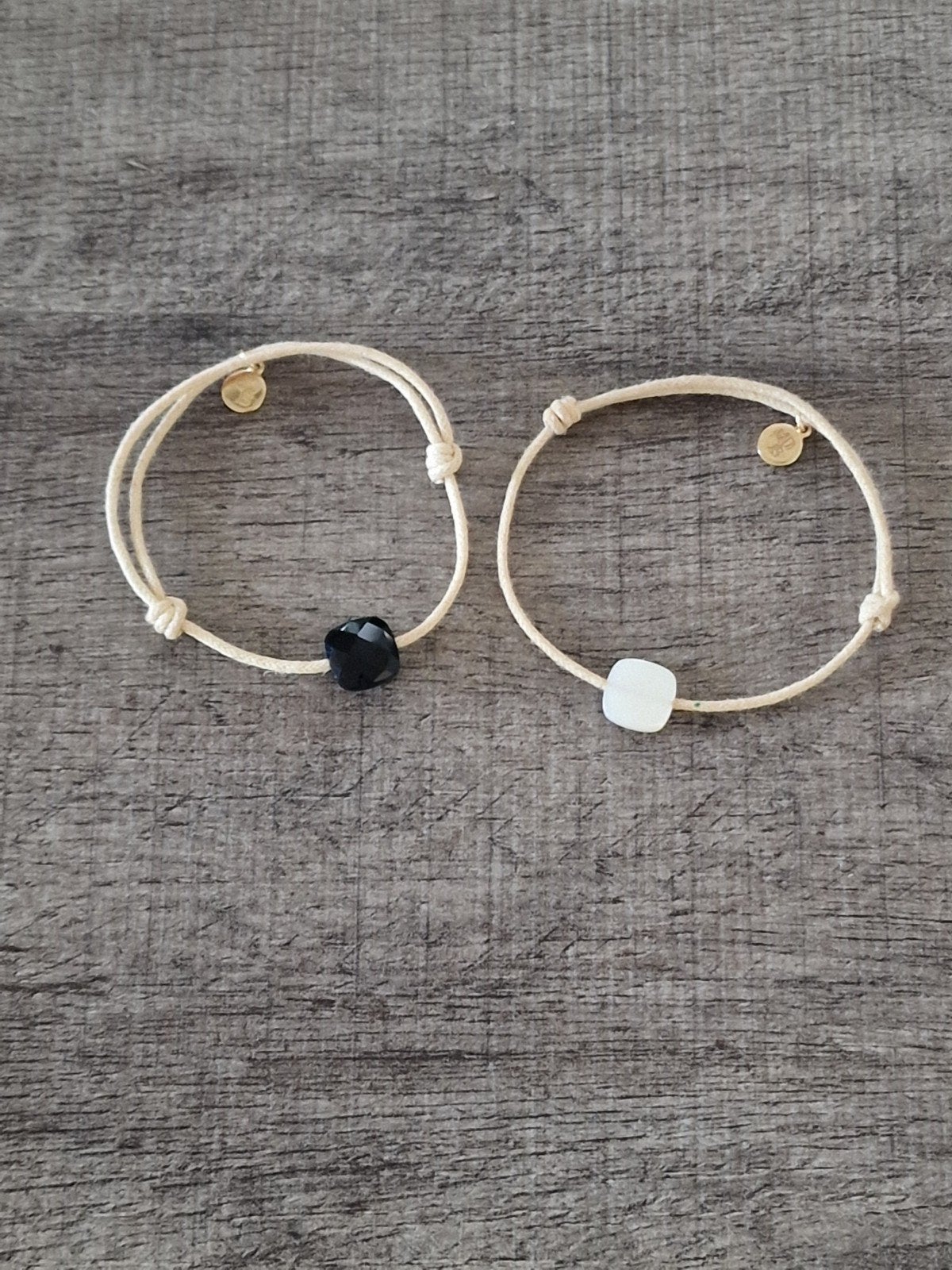 Armbandje Pscallme rope zwart /parel, Overige materialen, Wit, Ophalen of Verzenden, Zo goed als nieuw