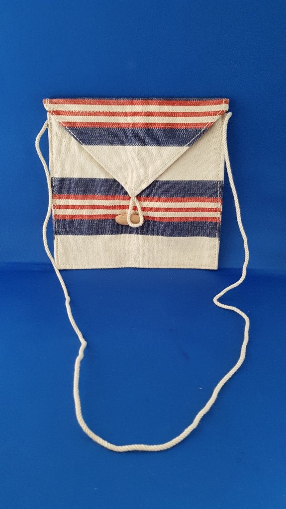 Handtasje van postzak, PTT Post zak, 18x19 cm. (4) 7A8, Tweedehands verkoop, Tweedehands verkoop, Gebruikt, Ophalen of Verzenden