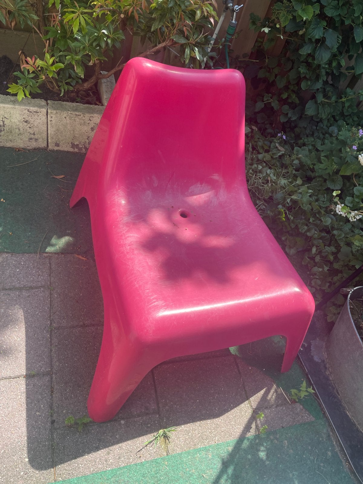Roze kinderstoel van kunststof, Ophalen, Kunststof, Gebruikt, Overige kleuren