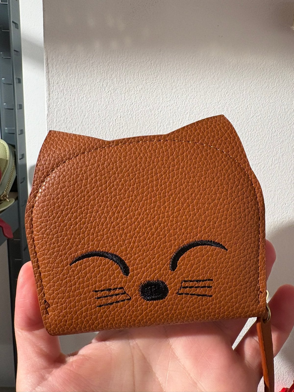 Leuke kattenportemonnee - Bruin met roze accenten, Sieraden, Tassen en Uiterlijk, Portemonnees, Verzenden, Nieuw, Bruin, Overige merken