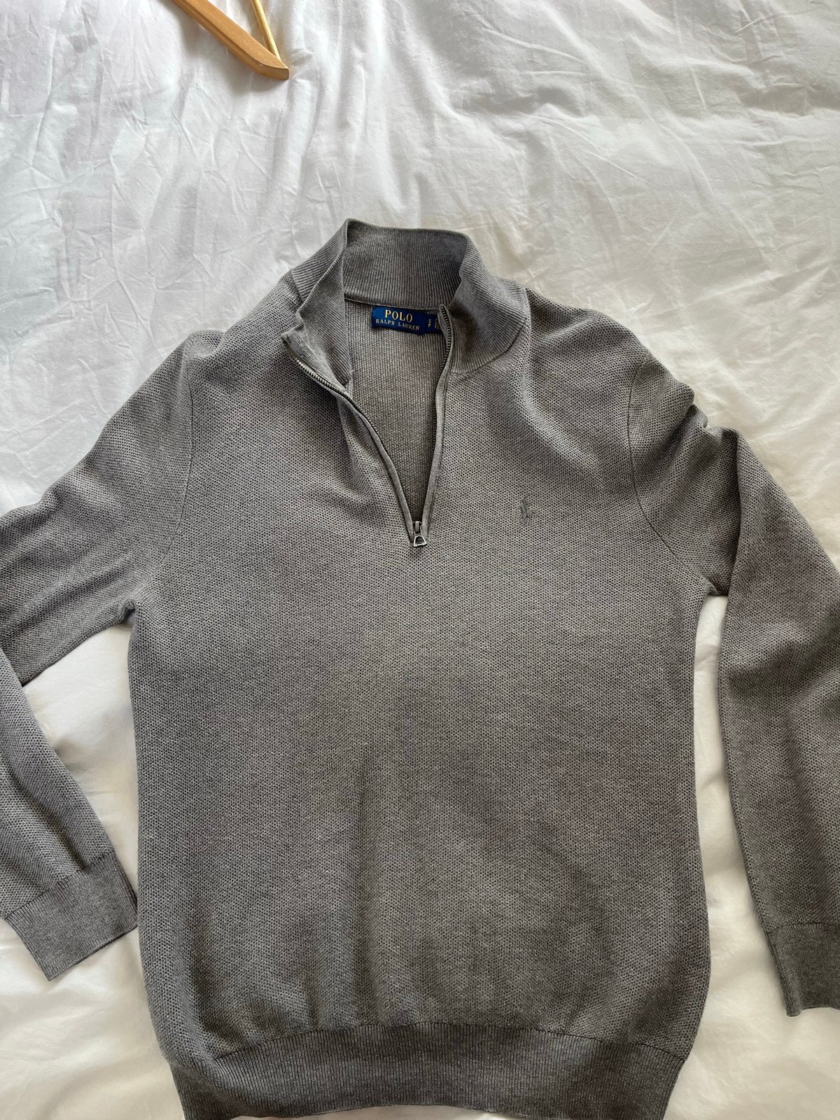 Polo Ralph Lauren schipperstrui maat S muisgrijs katoen, Ophalen, Gedragen, Maat 46 (S) of kleiner, Grijs