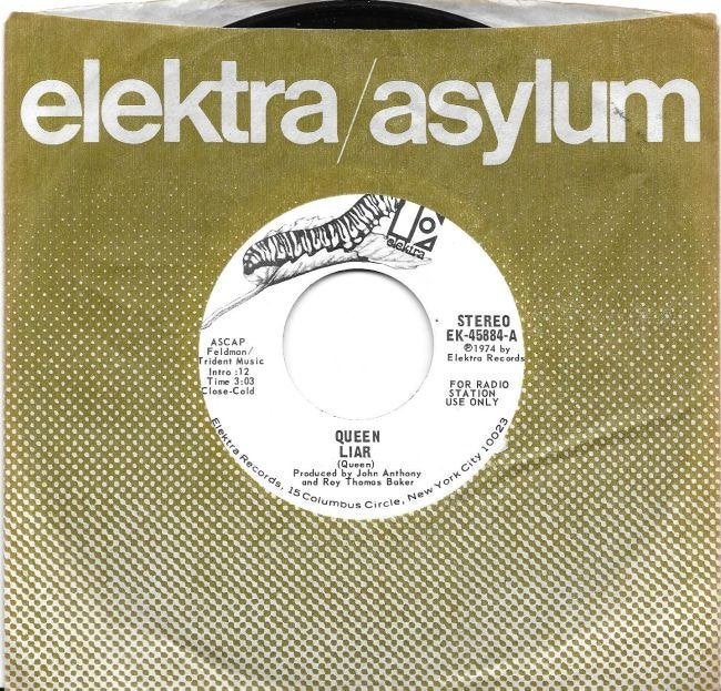 Queen 7" Liar 1974 USA White Label Promo (2), Cd's en Dvd's, Vinyl Singles, Gebruikt, Promo, 7 inch, Ophalen of Verzenden