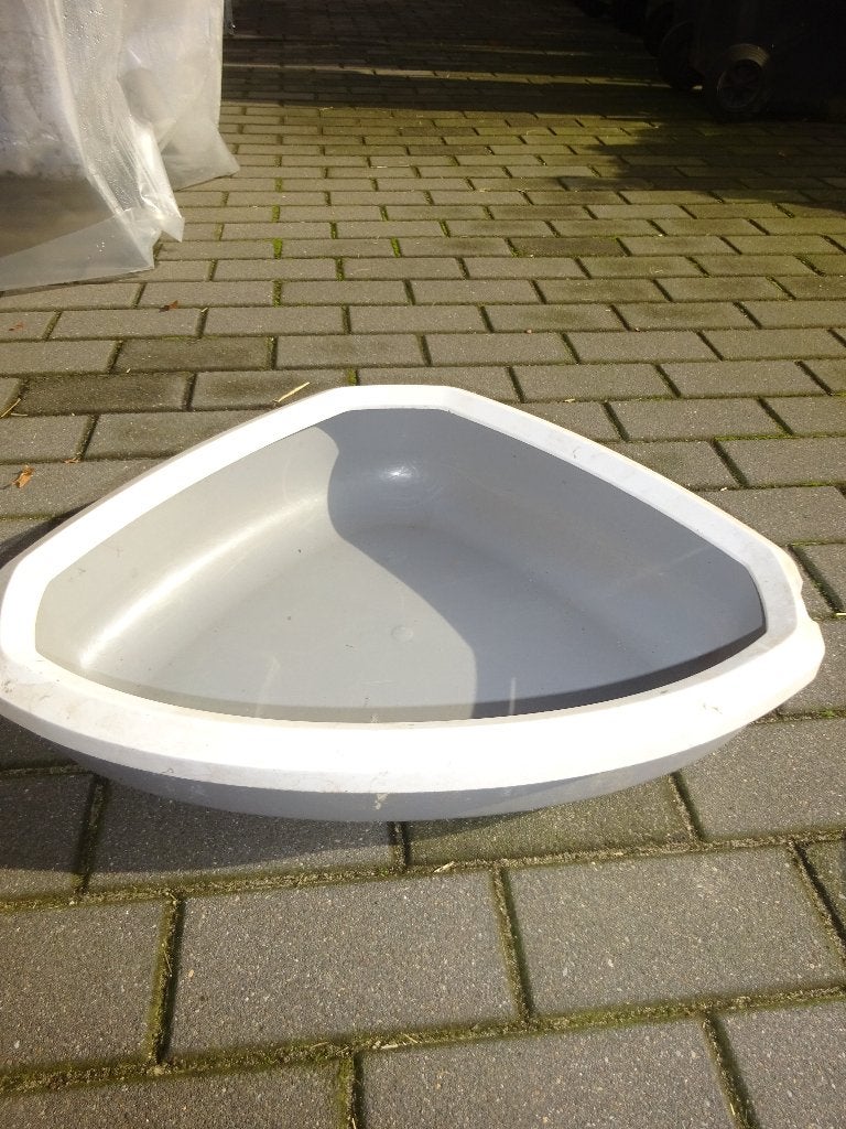 hoek toilet/plasbak grijs met witte afneembare rand, Ophalen, Zo goed als nieuw, Overige typen