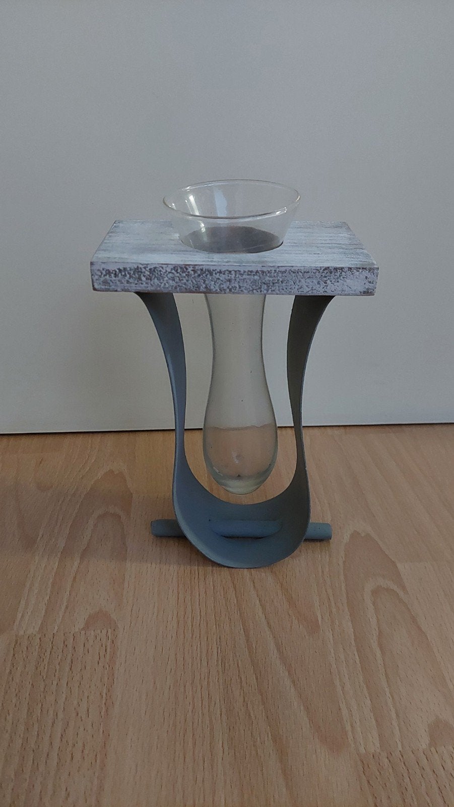 Houder met vaas, Huis en Inrichting, 24 cm, Ophalen of Verzenden, Zo goed als nieuw, Metaal