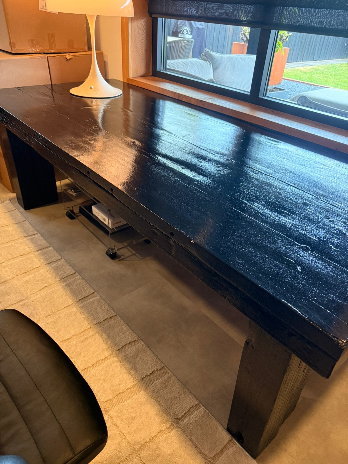 Tafel van scheepshout  L2.40xB1.00xH0.80, Huis en Inrichting, Tafels | Eettafels, Ophalen, Gebruikt, 200 cm of meer, 50 tot 100 cm