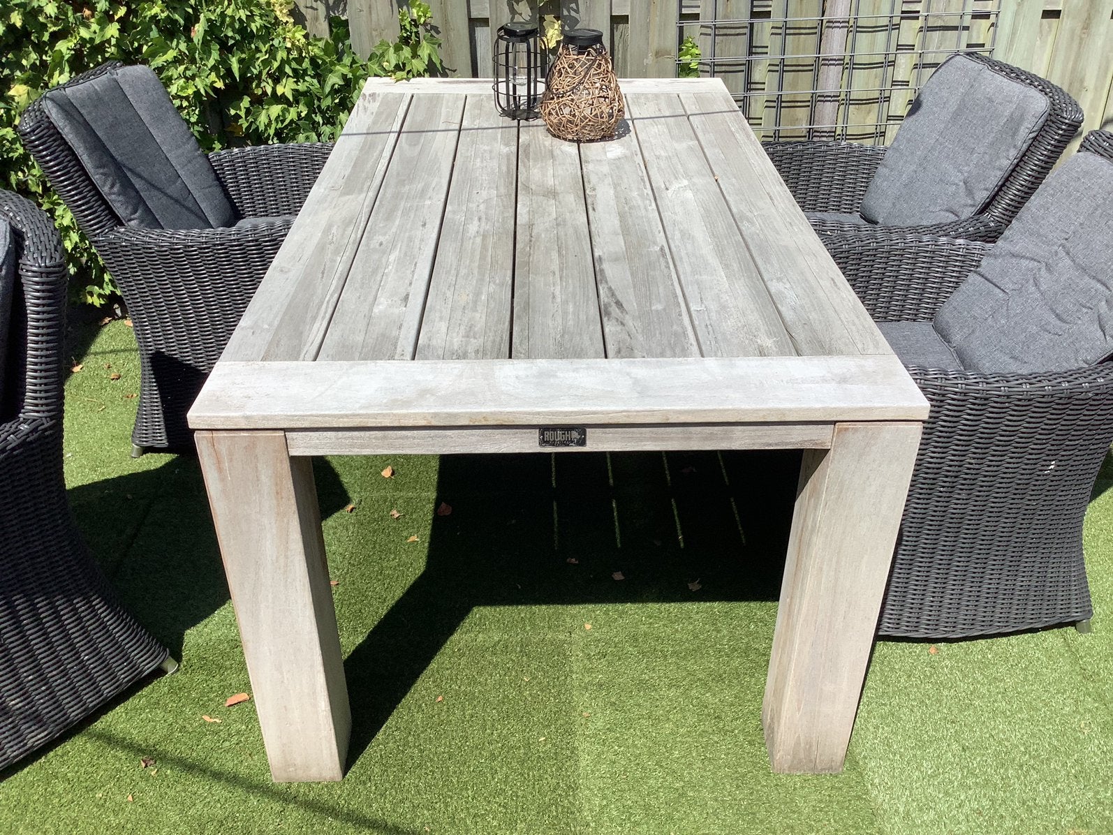 Kwaliteits tuinset 4x intenso stoelen 1x Rough tefel, Ophalen, Zo goed als nieuw, Rechthoekig, Wicker