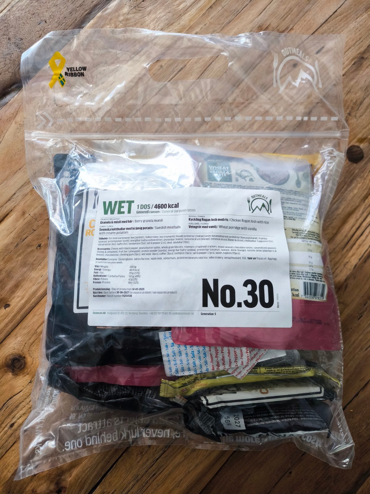 Zweedse MRE / rantsoen 24 uur 4600 kcal, Ophalen of Verzenden, Overige soorten, Overige gebieden, Overige typen