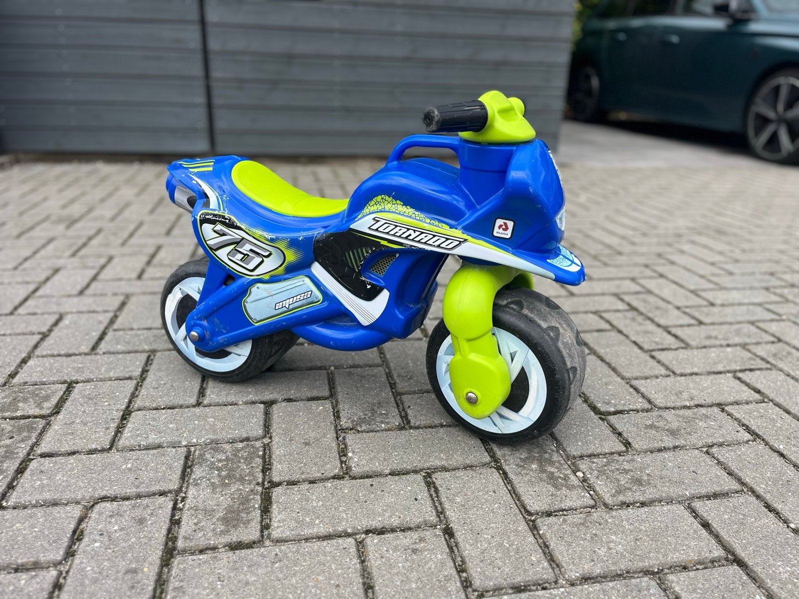Loopmotor Tornado Blauw/Groen - Zo goed als nieuw, Ophalen, Gebruikt, Loopfiets