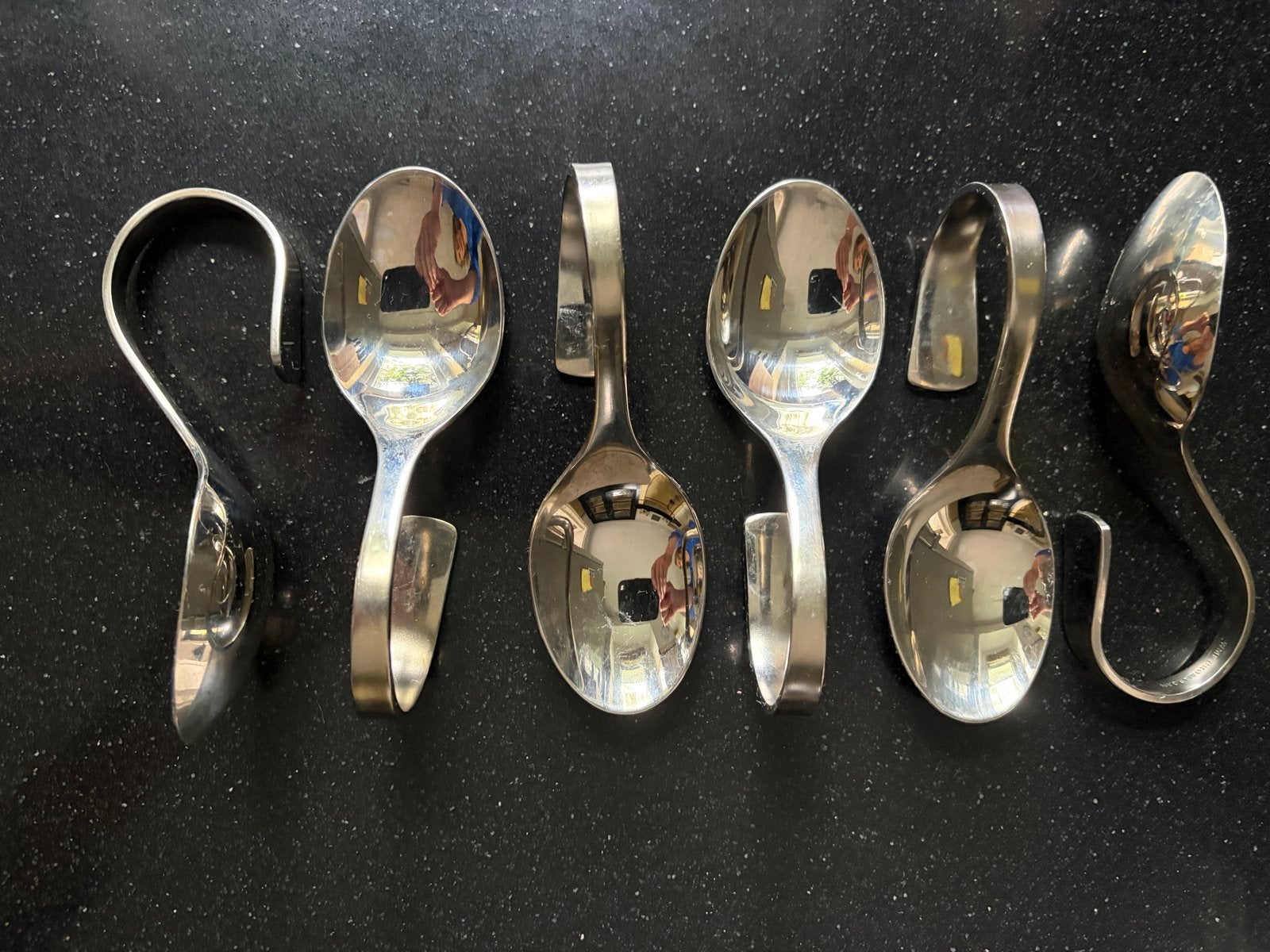 Set van 6 amuselepels - 12,5 cm lang, 4 cm breed, Ophalen of Verzenden, Zo goed als nieuw, Rvs of Chroom, Los bestek