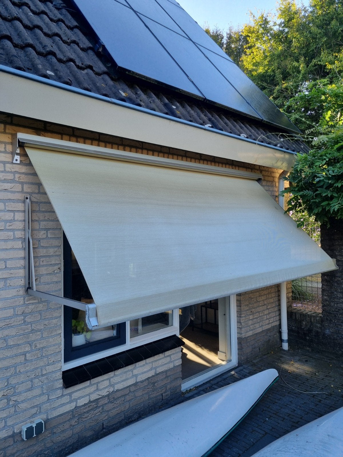 Elektrisch zonnescherm, Ophalen of Verzenden, Gebruikt