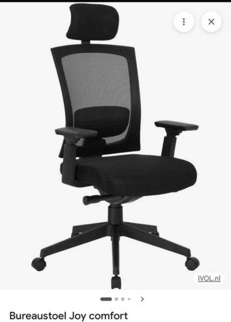 Bureaustoel Joy comfort nieuw in doos (silveren stervoet), Ophalen of Verzenden, Nieuw, Zwart, Bureaustoel