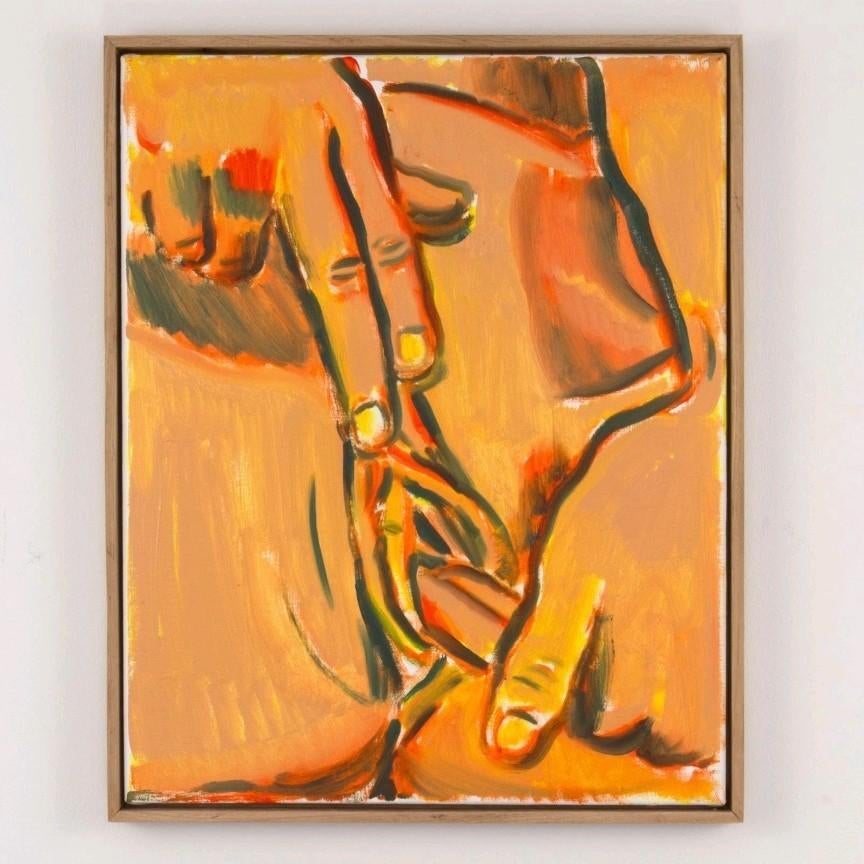 Figuratief schilderij “Onder Spanning” olieverf op linnen, Ophalen of Verzenden