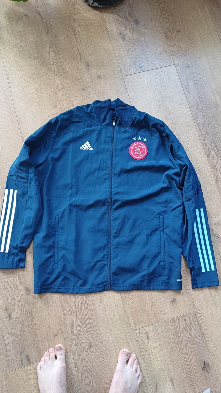 Ajax Adidas trainingsjack XL - Zo goed als nieuw, Blauw, Maat 56/58 (XL), Ophalen of Verzenden, Zo goed als nieuw