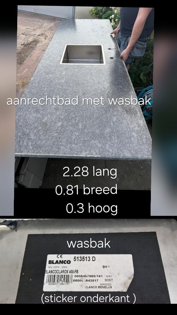 Complete keuken met inbouwapparatuur en aanrechtblad, Ophalen, Gebruikt, Bruin, 100 tot 150 cm