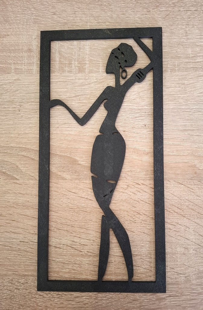 Wanddecoratie Zwart Silhouet Afrikaanse Vrouw, 26 cm, Ophalen of Verzenden, 13 cm, Afrikaans