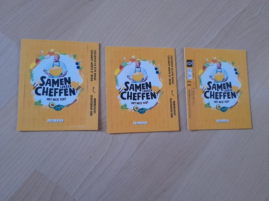 3 X SAMEN CHEFFEN totaal 6 kaartjes ACTIE JUMBO, Verzamelen, Jumbo, Ophalen of Verzenden