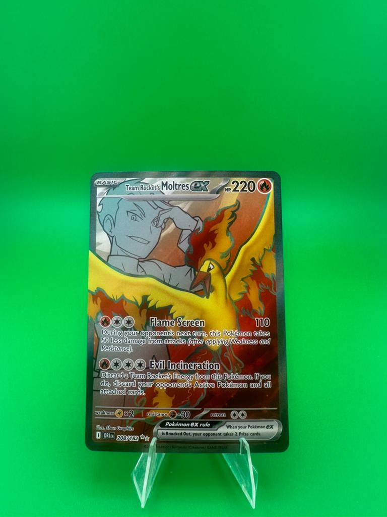 Team Rocket’s Moltres 208/182, Ophalen of Verzenden, Zo goed als nieuw, Losse kaart