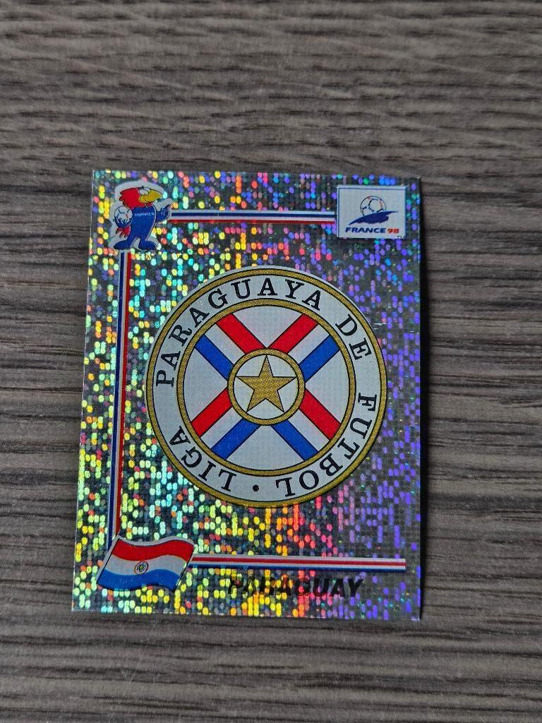 Panini World Cup Frankrijk 1998 embleem Paraquay, Ophalen of Verzenden, Zo goed als nieuw, Buitenlandse clubs, Poster, Plaatje of Sticker