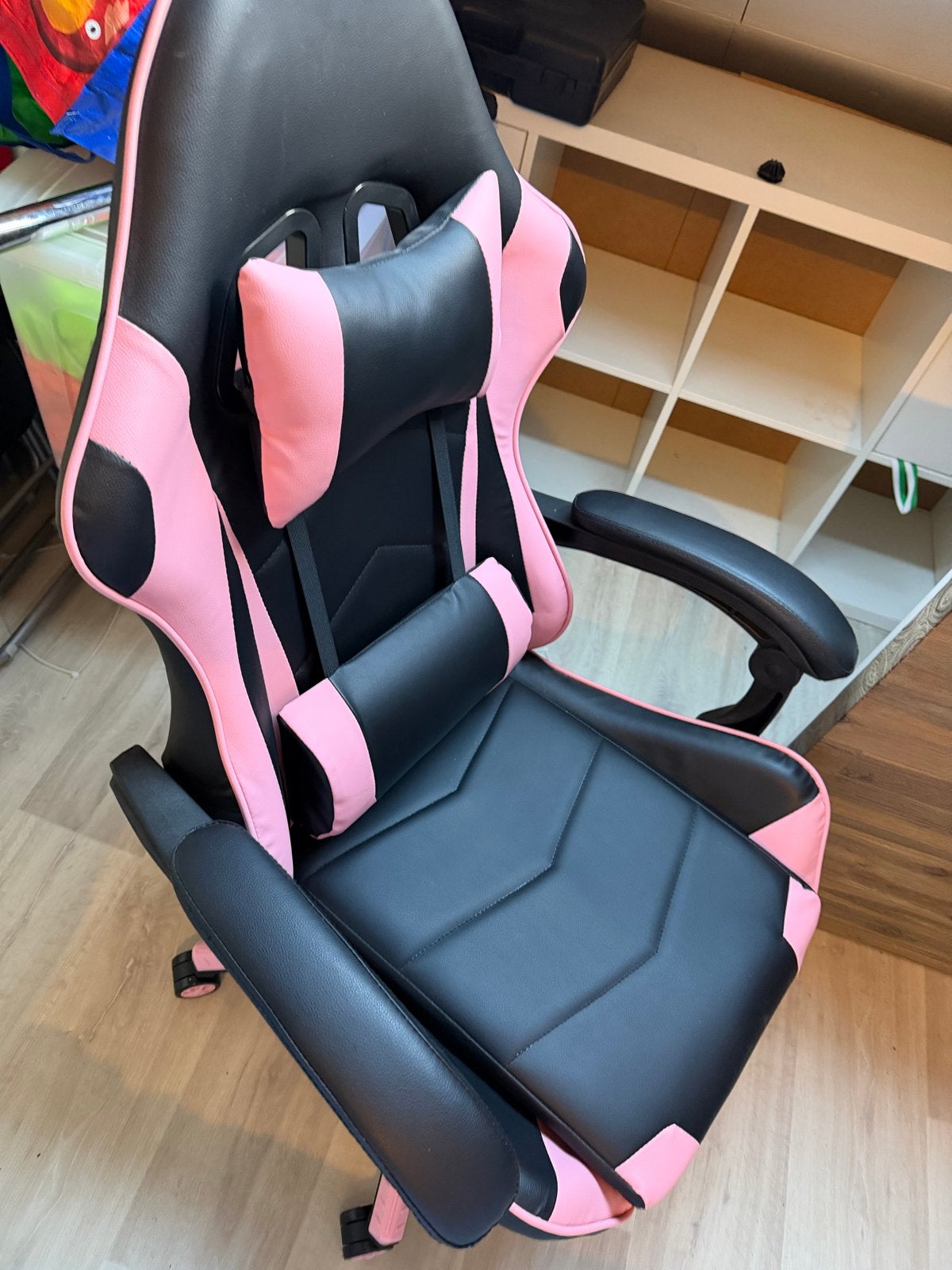 Roze/Zwarte Gaming Bureaustoel - Zo goed als nieuw, Ophalen, Overige kleuren, Zo goed als nieuw, Gaming bureaustoel