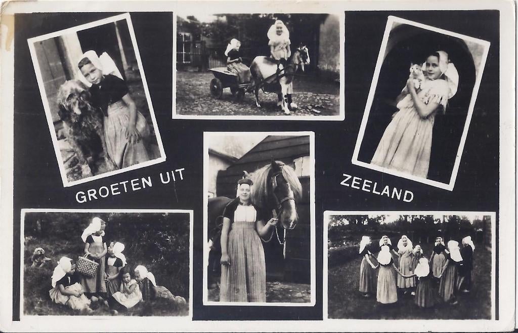 Zeeland klederdracht oude gelopen ansichtkaart ( a2070 ), Ophalen of Verzenden, 1960 tot 1980, Gelopen, Zeeland