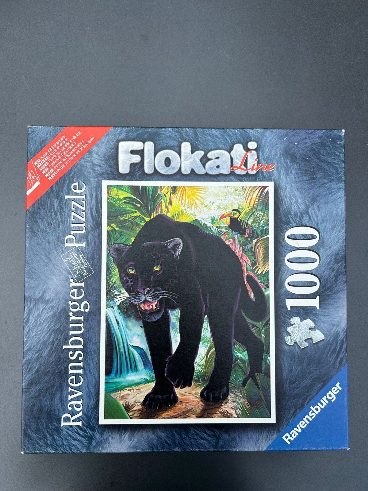 Ravensburger Flokati Line Zwarte Panter Puzzel 1000 stukjes, Hobby en Vrije tijd, Denksport en Puzzels, Ophalen, 500 t/m 1500 stukjes