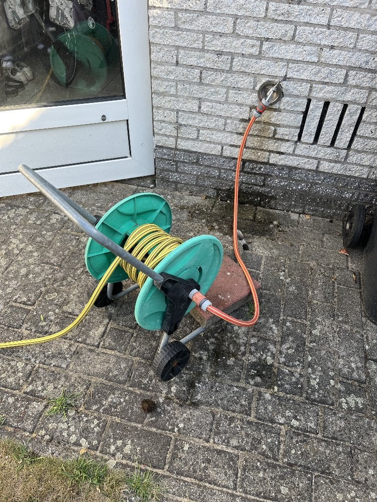 Slangenhaspel, Ophalen, Gebruikt, Tuinslanghaspel