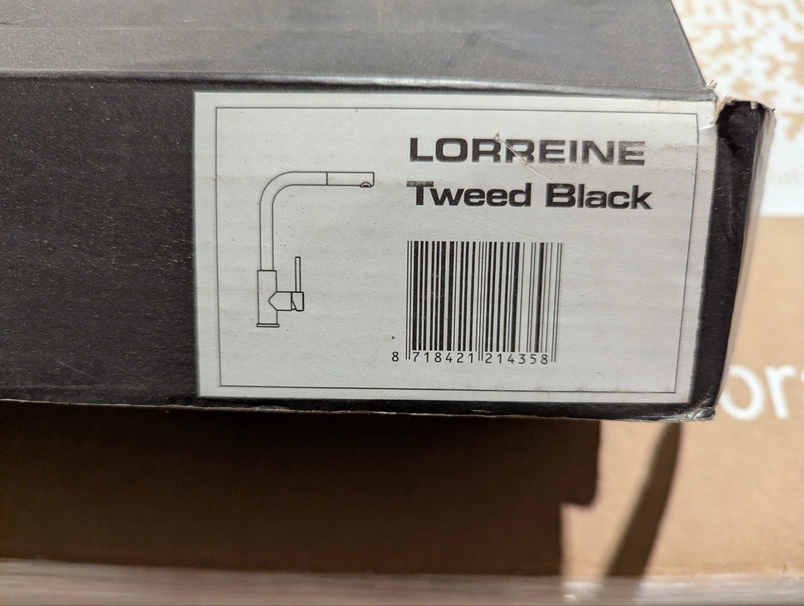 Lorreine Tweed-Black keukenkraan (met uittrekbare douche), Nieuw, Minder dan 100 cm, 25 tot 50 cm, 50 tot 100 cm