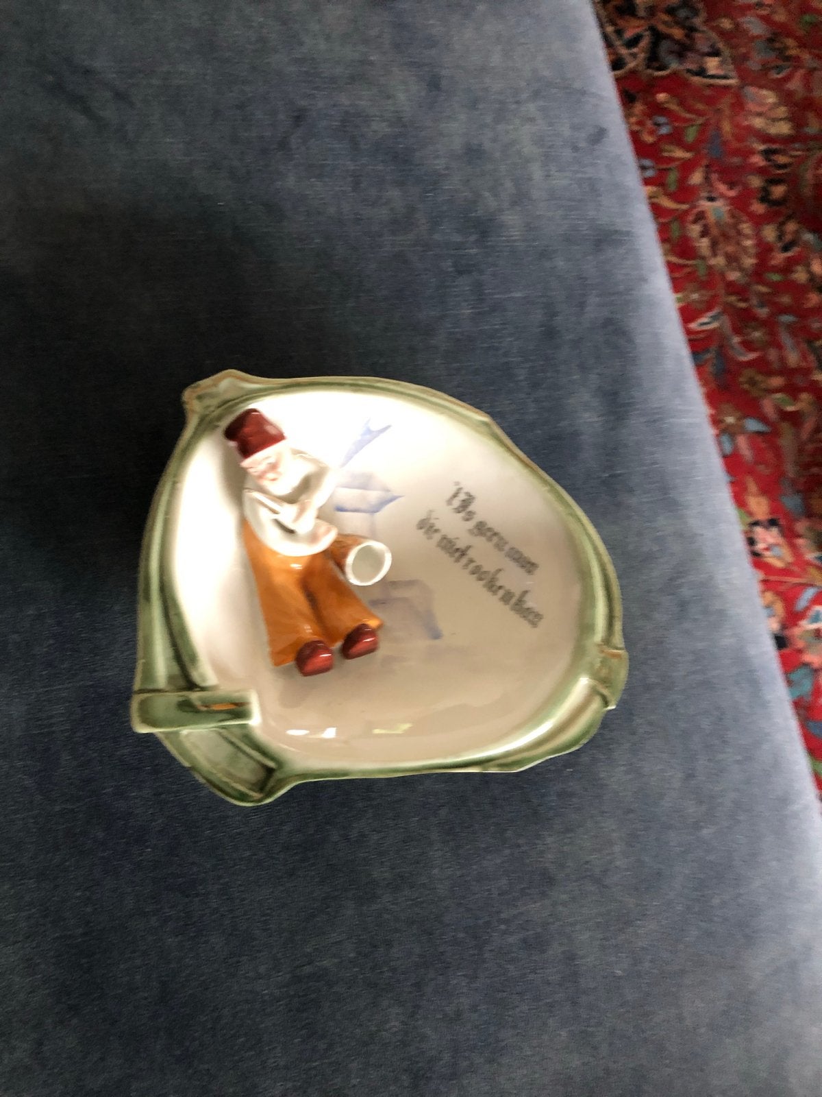 Vintage Asbak met Hilarische Tekst en Figuur, Ophalen of Verzenden