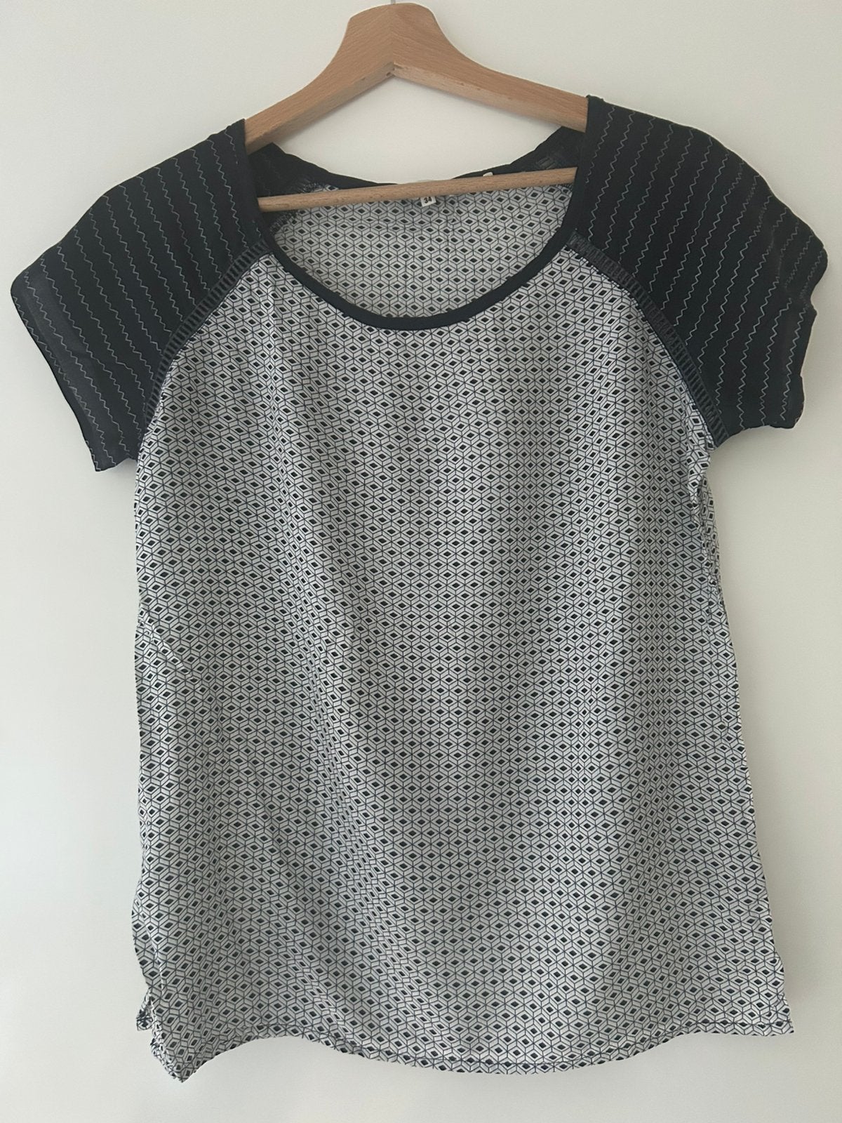 Blauw/wit shirtje van Silvercreek - maat 34, Blauw, Ophalen of Verzenden, Zo goed als nieuw, Korte mouw