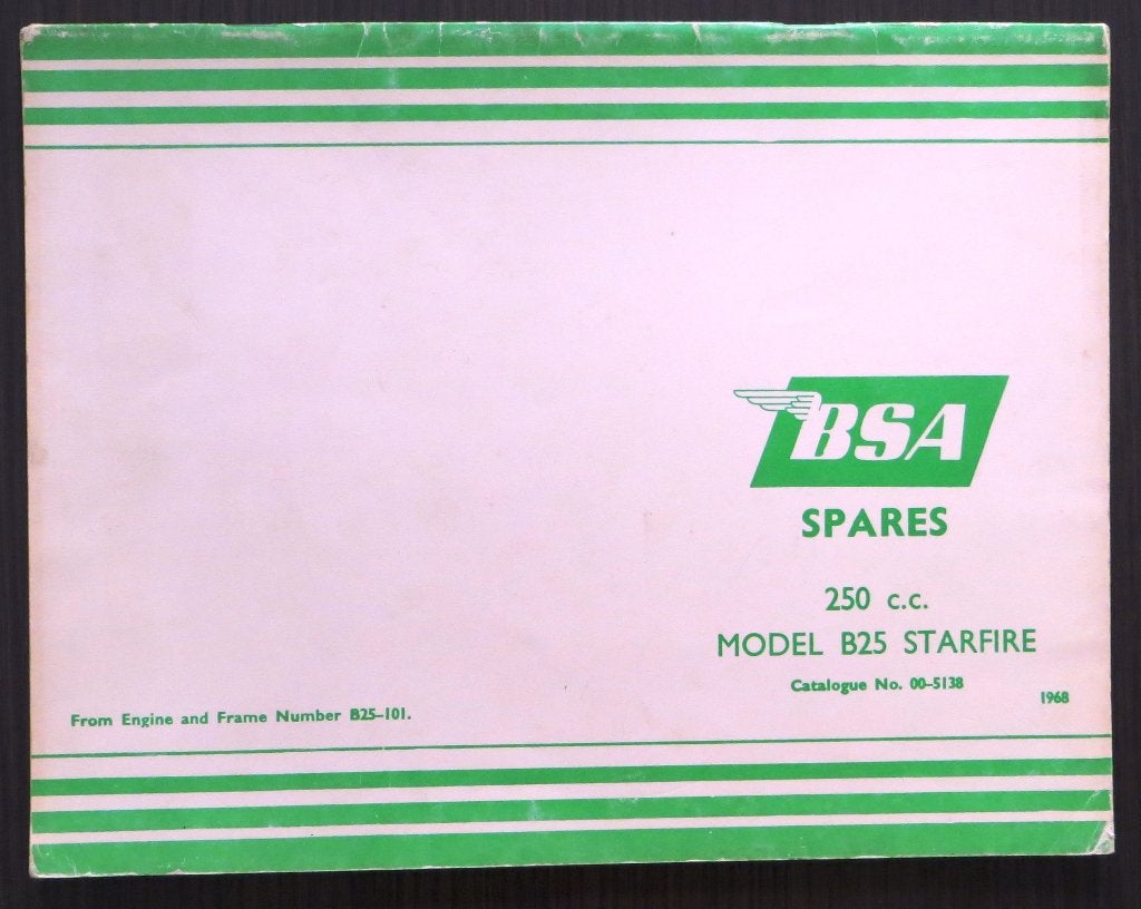 BSA B25 Starfire Spares 1968 - Parts list, Motoren, Verzenden, Overige merken