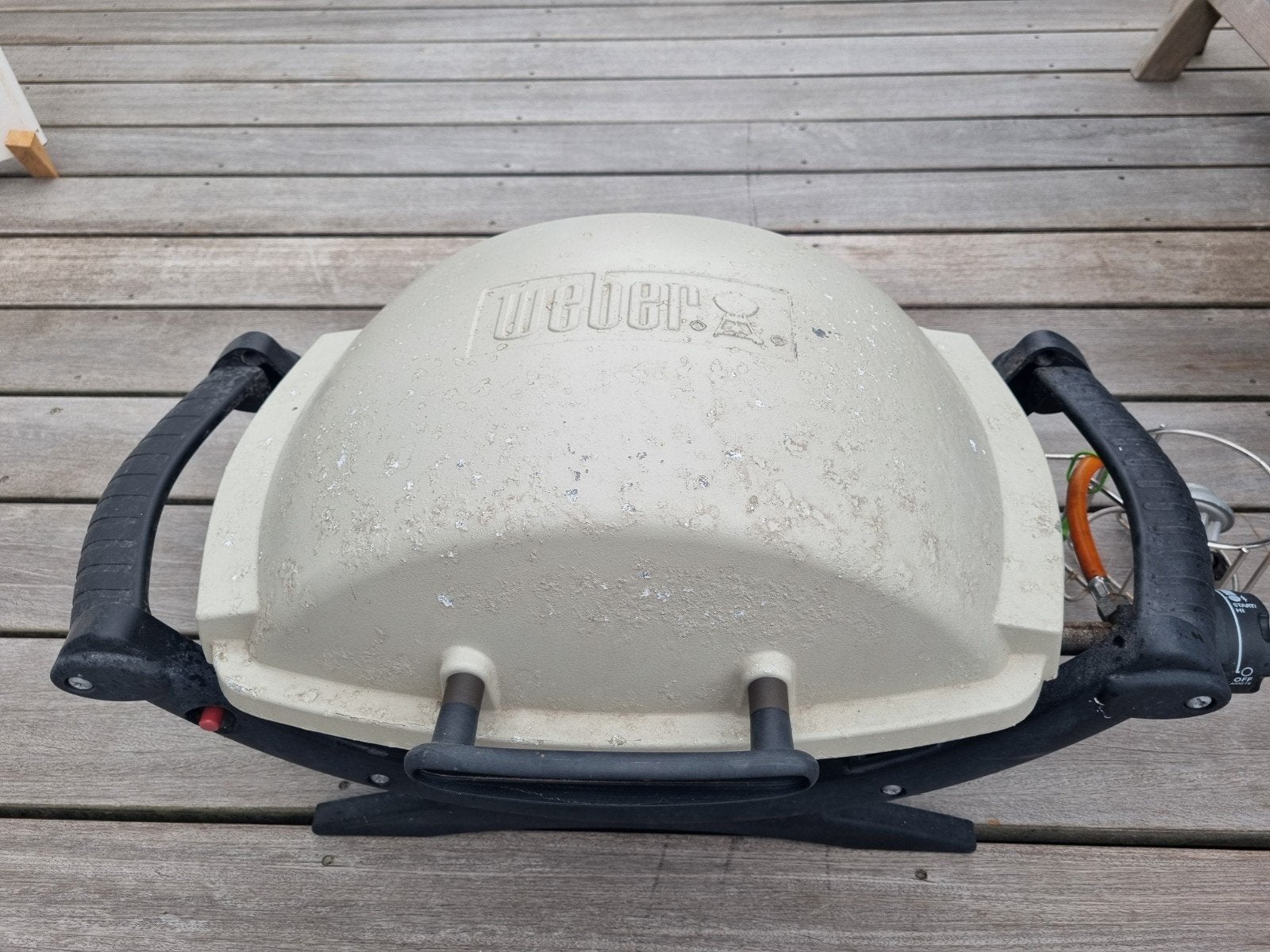 Weber Q100 Titanium gasbarbecue, Ophalen, Gebruikt, Weber