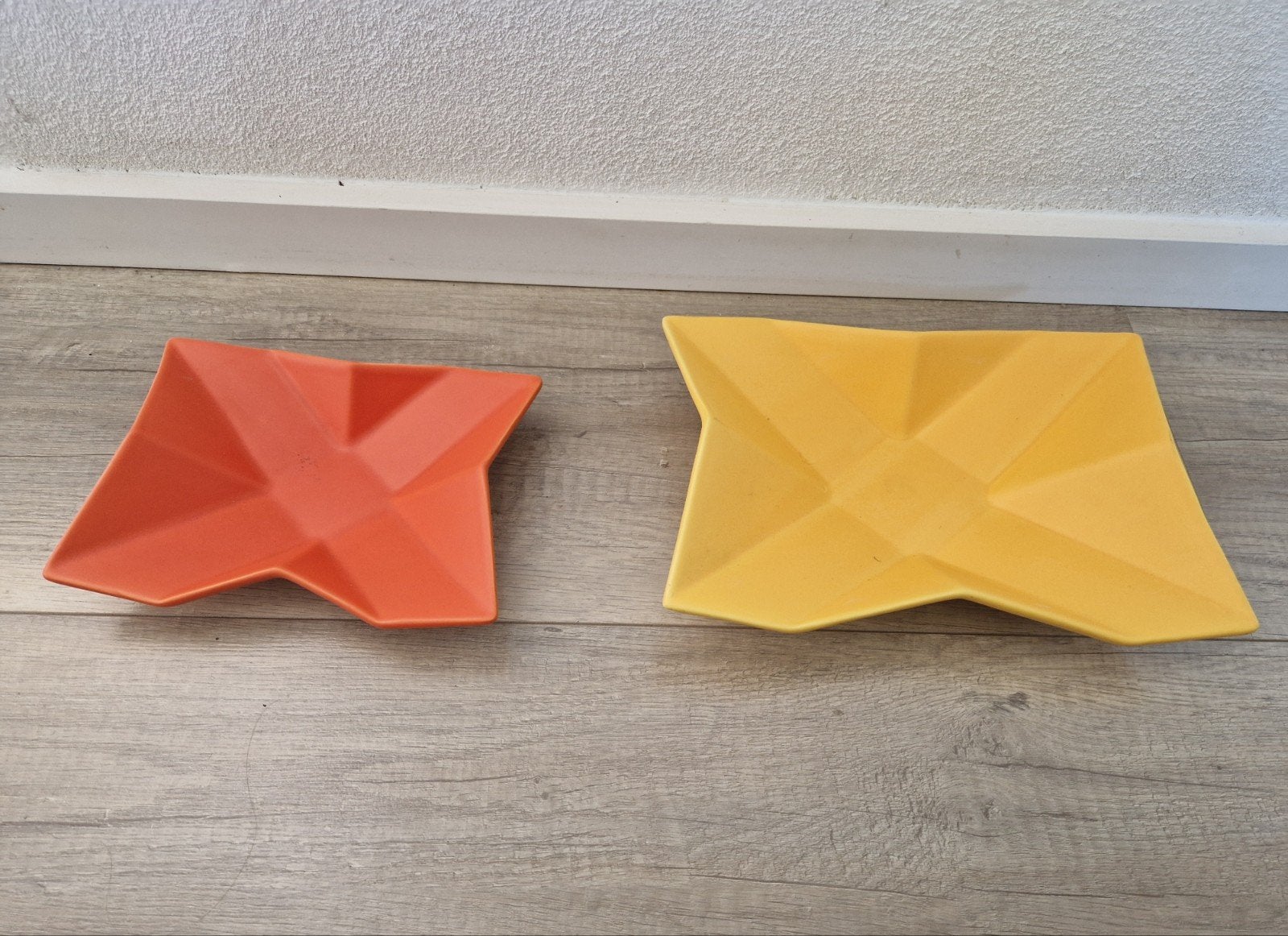 Asa schaal schalen geel oranje vintage retro origami memphis, Ophalen of Verzenden, Zo goed als nieuw, Rond