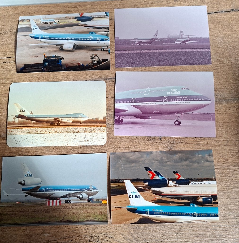 6 KLM Vliegtuig Foto's - Vintage Luchtvaart Collectie, Verzamelen, Ophalen of Verzenden, Gebruikt, Kaart, Foto of Prent