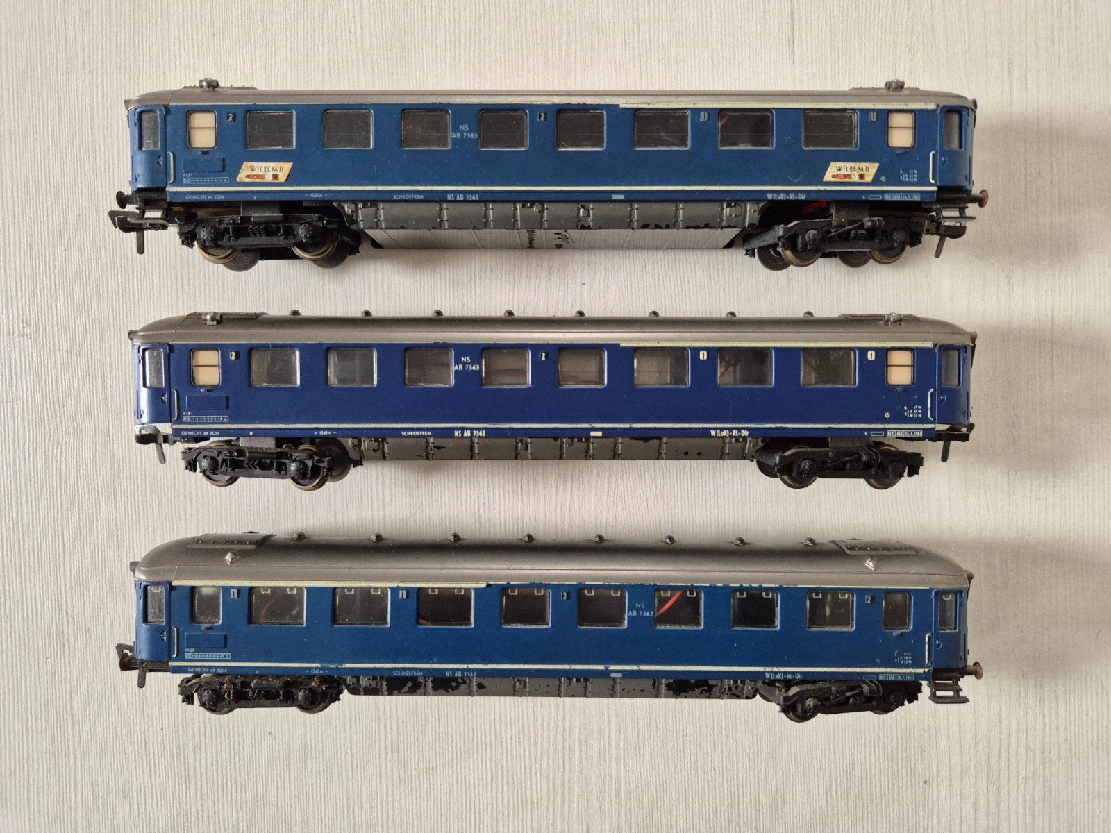 3 Fleischmann H0 NS rijtuigen 5154
