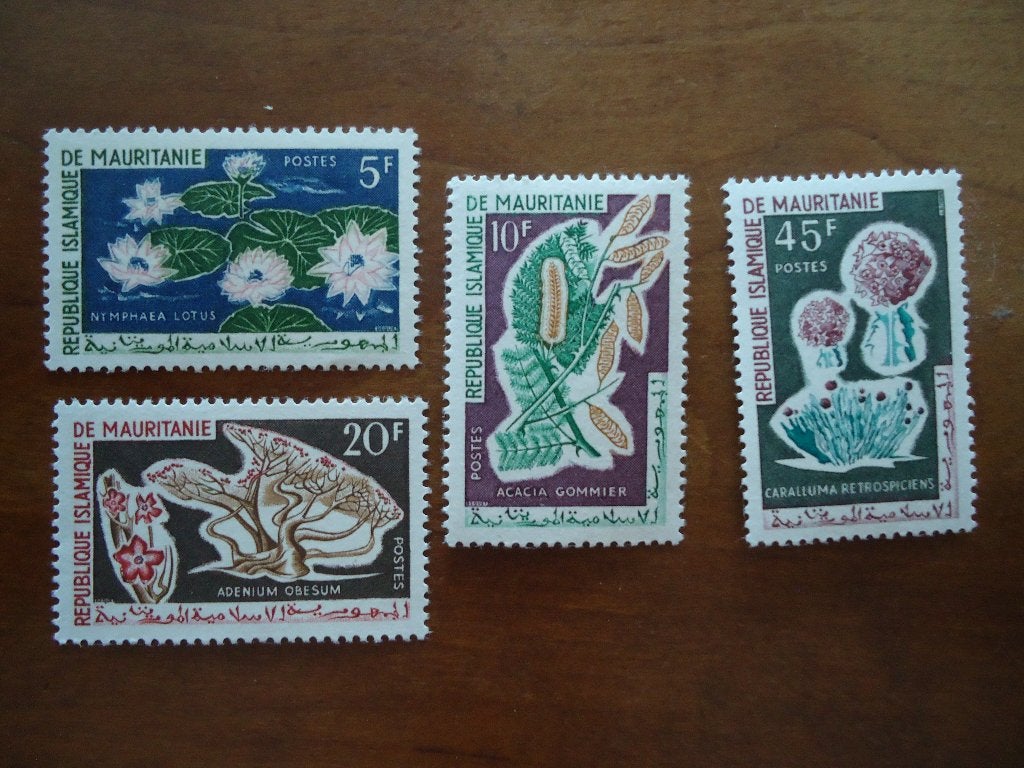 Flora Mauritanië 1965, mi. 242-45 postfris, Ophalen of Verzenden, Postfris, Dier of Natuur