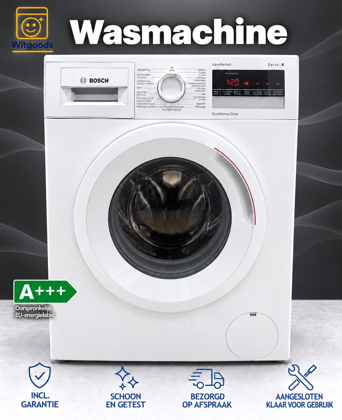STIL & ZUINIG! BOSCH 7KG A+++ WASMACHINE | ECOSILENCE, Witgoed en Apparatuur, Gebruikt, Minder dan 85 cm, Energieklasse A of zuiniger