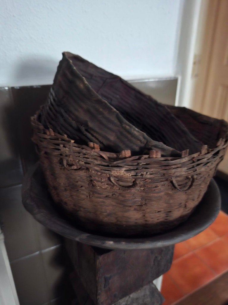2 kleine ronde leemmandjes / leemmand, Overige materialen, Ophalen of Verzenden, Bruin, Landelijk