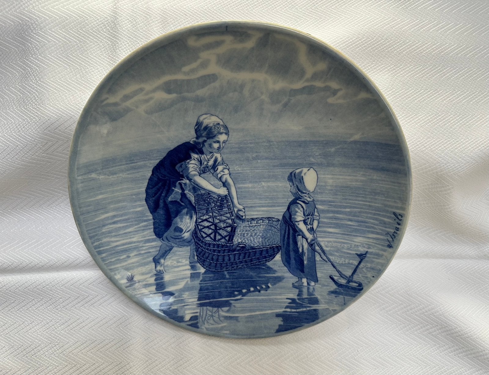 Delfts blauw wandbord Jozef Israëls – ca.1930 - Boch België, Verzenden
