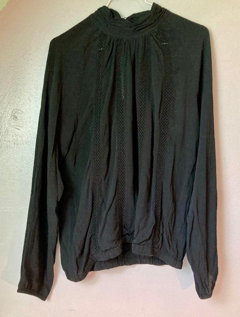 Mooie zwarte Eksept blouse – maat L, Maat 38/40 (M), Zwart, Ophalen of Verzenden, Eksept
