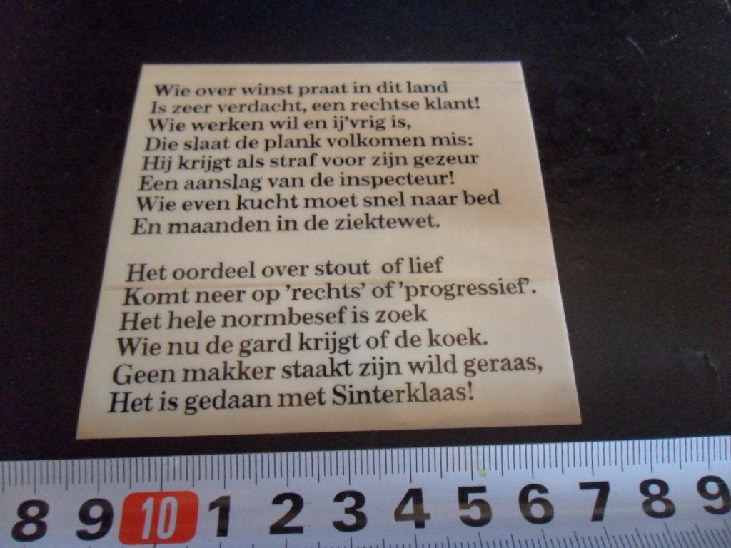 sticker gedicht het is gedaan met sinterklaas (transparant), Ophalen, Zo goed als nieuw