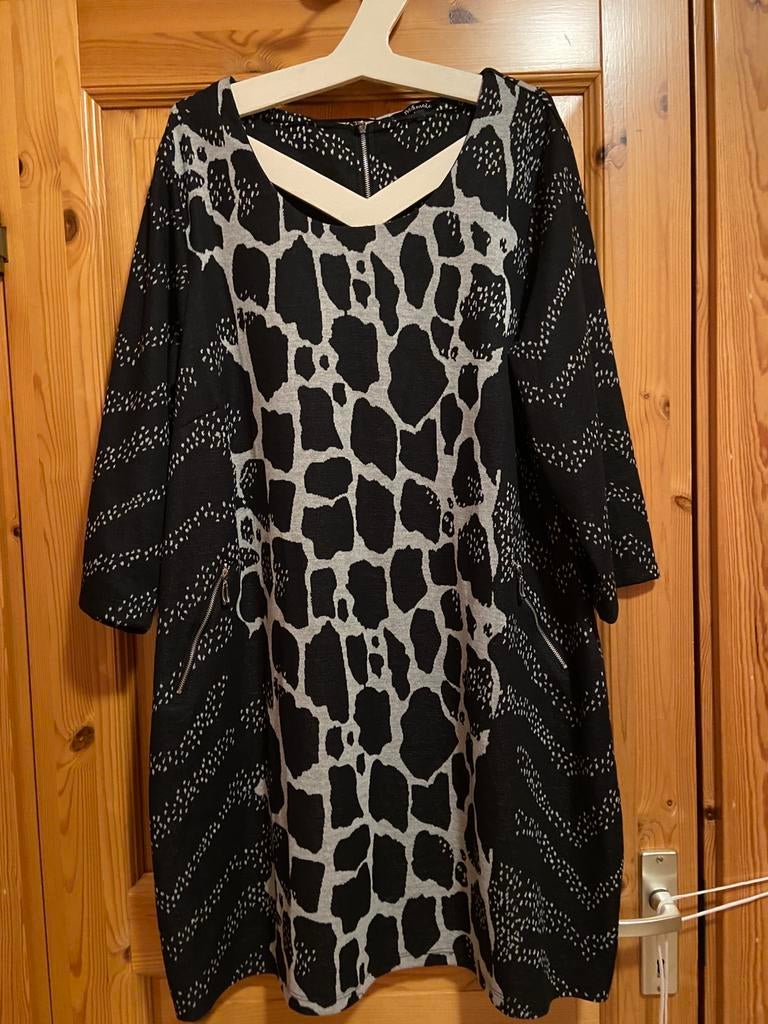 Tuniek zwart met grijs MSMode XXL oto 61 lengte 96, Ophalen of Verzenden, Zo goed als nieuw, Zwart, Blouse of Tuniek