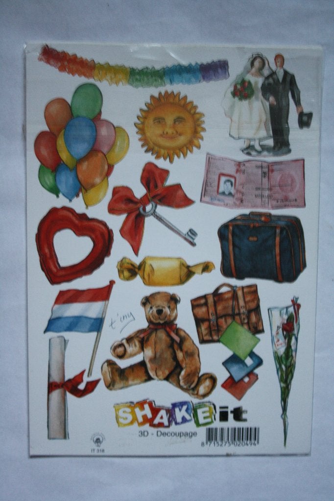 20 st. A5 knipvellen shake-it 3D collage 9815, Ophalen of Verzenden, Nieuw, Man of Vrouw, Knipvel